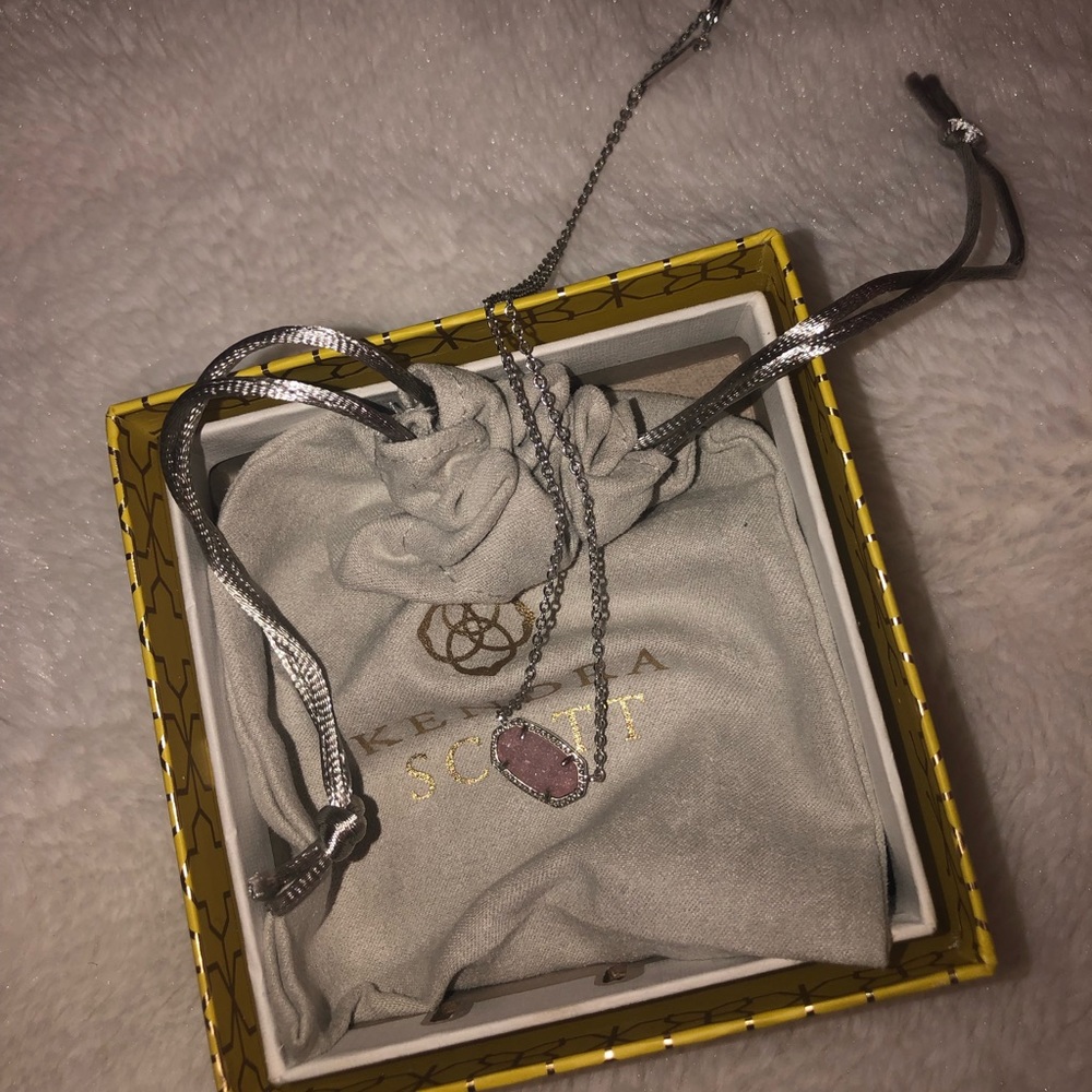Kendra Scott Elise pink drusy silver